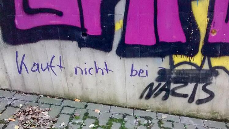 Hier stand lange Zeit: "Kauft nicht bei Juden", eine von mehreren antisemitischen Schmierereien in Bamberg. Foto: privat