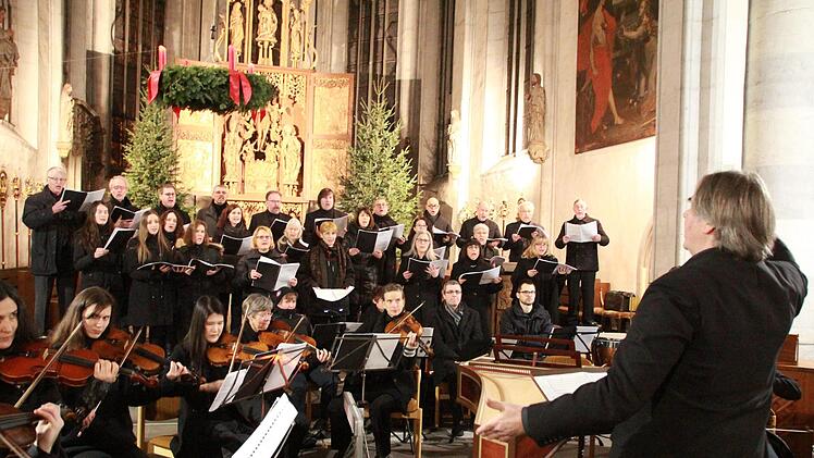Das Südthüringische Kammerorchester beim  20-jährigen Chorjubiläum des Ensemble Vokal Münnerstadt in der Stadtpfarrkirche. Thomas Ahnert