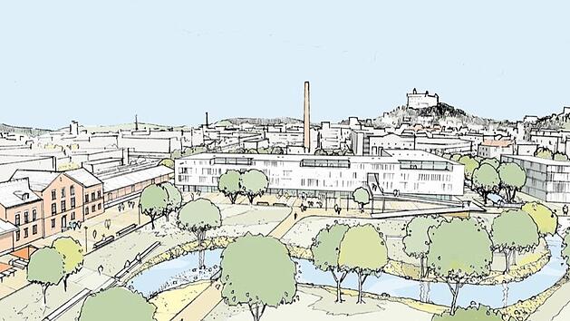 So k&ouml;nnte der Campus nach der Vorstellung des B&uuml;ros Schirmer aussehen.Grafik B&uuml;ro Schirmer