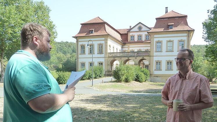 Station III: das Schloss Heilgersdorf  gehört der Stadt Seßlach.