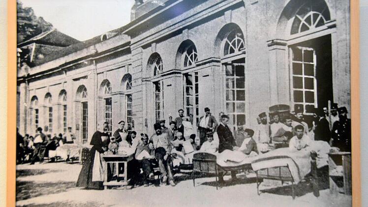 Verwundete Soldaten des Deutsch-Französischen Kriegs 1870/71 in Bad Kissingen