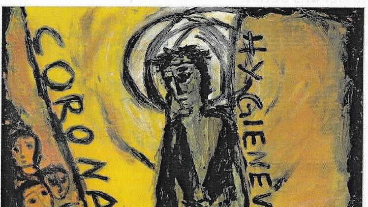 Ein Bild des neuen Corona-Kreuzwegs von Doris Hopf. Die Bilder werden an  den Kartagen in der Kirche Oberwildflecken sowie an der Friedenskirche  in Bad Brückenau zu sehen sein. Foto: Marion Eckert