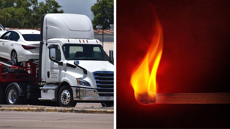 A9 bei Hilpoltstein: Neuwagen-Transporter geht in Flammen auf - über 500.000 Euro Schaden