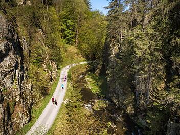 Der Frankenwald hat wildromantische Natur wie hier die Steinachklamm zu bieten. Politiker und Touristiker träumen nun vom Gütesiegel "Nationalpark". Foto: Alexander Muck