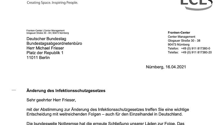 Offener Brief Franken Center Nürnberg