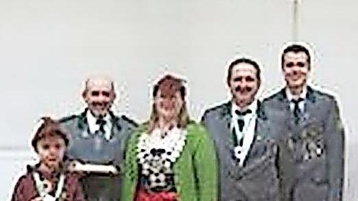 Von links: Robin Hood Jugend Johann Koberstein, Little John Armin Hahn, Robin Hood Heike Kohlhepp, Bruder Tuck Wolfgang Hahn, 1. Sportleiter Marco Leitschuh