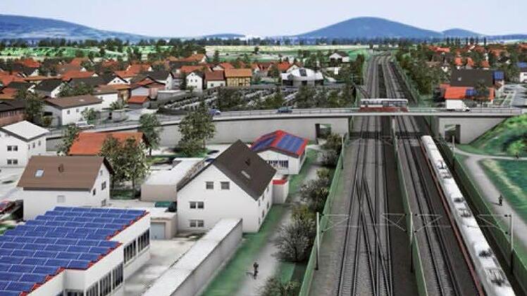 Die neue Brücke in Breitengüßbach wird größer - und komfortabler für Fußgänger und Radfahrer. Illustrationen: Deutsche Bahn AG