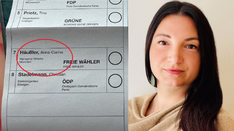 Anna-Carina H&auml;usler, Bundestagskandidatin der Freien W&auml;hler Erlangen-H&ouml;chstadt