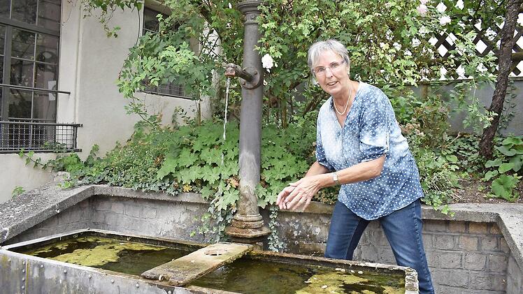 Lydia Sojka suchte im Sommer immer Kühlung für den Kopf an einem Brunnen, auch noch acht Jahre nach Ausbruch der Krankheit.  Foto: Petra Malbrich