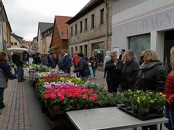Los gehts es mit den Märkten in Bischofsheim am 11. April mit einem Blumenmarkt.