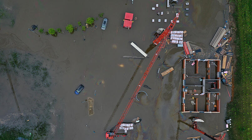 Hochwasser in Bayern - Offingen