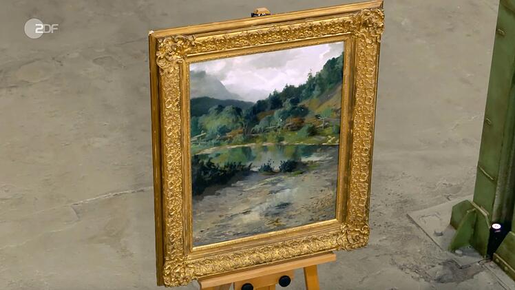 Ein Gem&auml;lde von August Geiger-Thuring (um 1890) beschrieb Colmar Schulte-Goltz als "Regentag in Tirol". Leider war der Zustand nicht gut. Die Verk&auml;uferin w&uuml;nschte sich 450 Euro, der Experte sch&auml;tzte rund 700 Euro und Anaisio Guedes zahlte schlie&szlig;lich nur 350 Euro - wegen der hohen Restaurierungskosten.