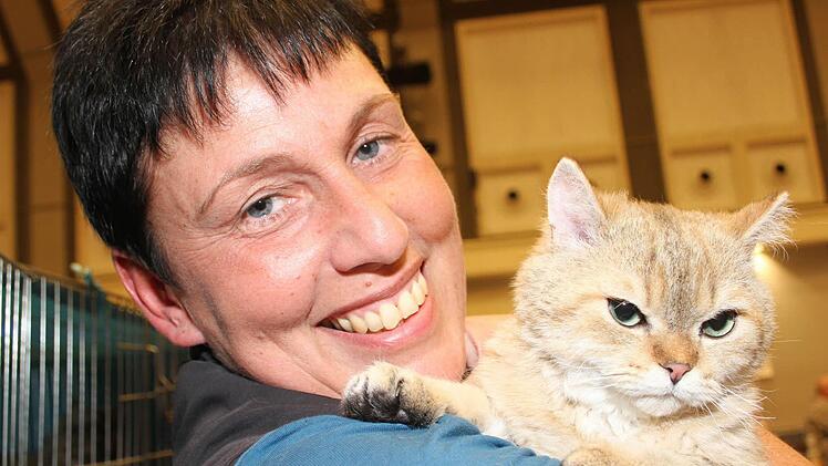 Tanja Dürschinger hat eine echte Besonderheit auf dem Arm: "Don't touch me", wie die Katze heißt, ist eine Selkirk Rex Curly. Diese Katzen sehen aus, als ob sie ungekämmt werden.