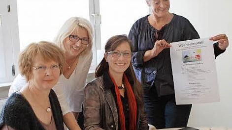 Plädieren für eine gemeinsame, faire und paritätische Lösung zum Wohl des Kindes: Regina Hüttinger, Bettina Lesch-Lasaridis, Birgit Sonanini und Erna Rank-Kern (von links). Foto: Katja Nauer