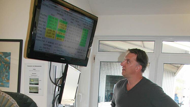 Frank Mölter hat die Börsenkurse immer im Blick. Fotos: Sonja Adam
