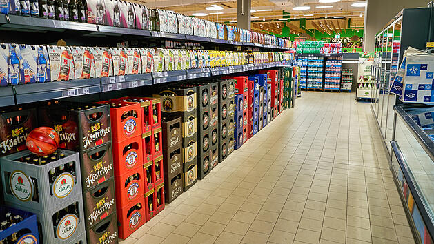 Getr&auml;nkemarkt, Getr&auml;nkeabteilung Supermarkt