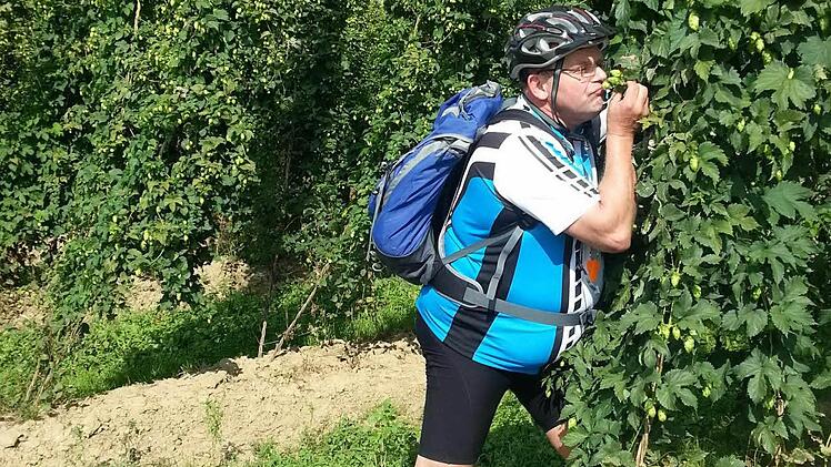 Stefan Ender begab sich bereits vor der Kronacher Hopfenernte auf eine Hopfen-Radeltour
