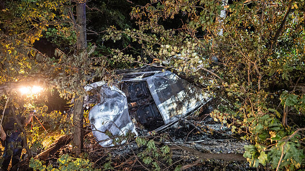 Fahrzeug schleudert in Wald (Symbolbild)