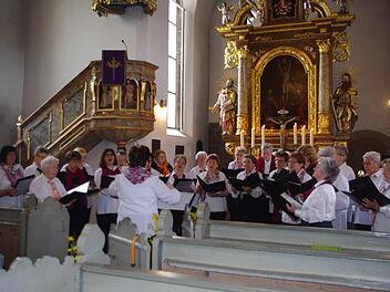 Zu seinem 30-jährigen Bestehen umrahmte der Frauenchor der evangelisch-lutherischen Kirchengemeinde Weißenbrunn am Sonntag einen Festgottesdienst.  Foto: Heike Schülein