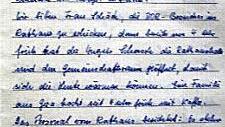 Eine Seite der Aufzeichnungen von Margot Schneider.
