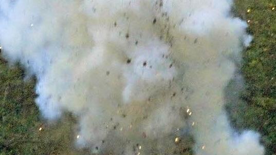 Selbst die "kleine Menge" sorgte bereits für eine heftige Explosion.