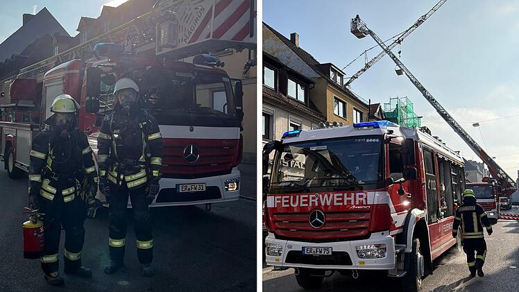 Feuerwehreinsatz in Erlanger Innenstadt - Flammen in Restaurant