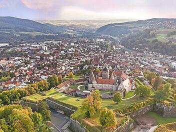 Blick &uuml;ber Kronach, Start- und Zielpunkt des diesj&auml;hrigen Frankenwald-Wandermarathons