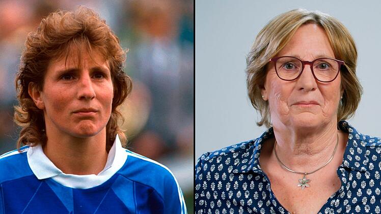 Nationaltorhüterin (links), Europameisterin 1989 und Siegtorschützin: Marion Isbert bei der EM 1989 und heute.