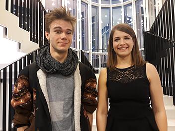 Stipendiaten Veronika Böhm und Jonathan Weimer Foto: Harald Schneider