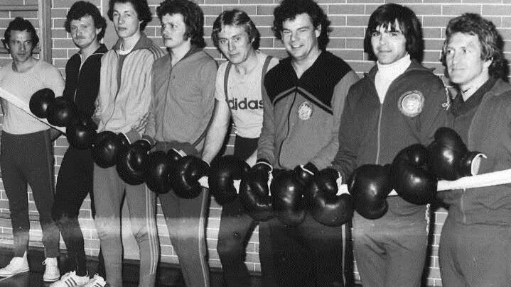 Die ATS-Boxer 1976 mit (von links) Wolfgang Spakowski, ?, Heinz Müller, Gerhard Haderdauer, Dieter Drews, Udo Esser, Erich Wolkenstein und Andy Schneider. Foto: BR-Archiv