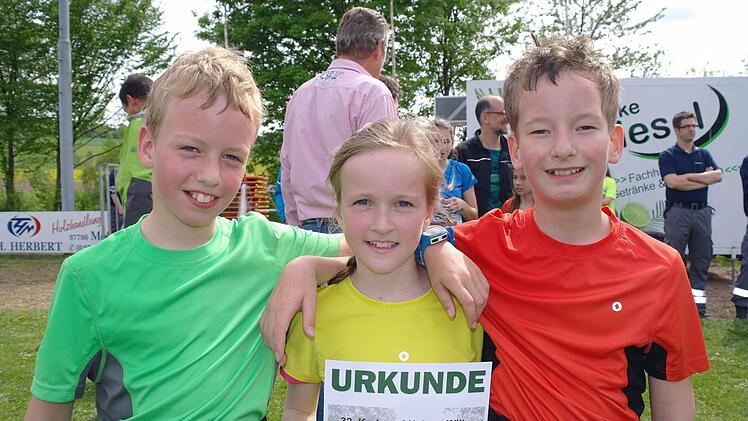 Erik, Tilda und Finn Schulz laufen "just for fun".
