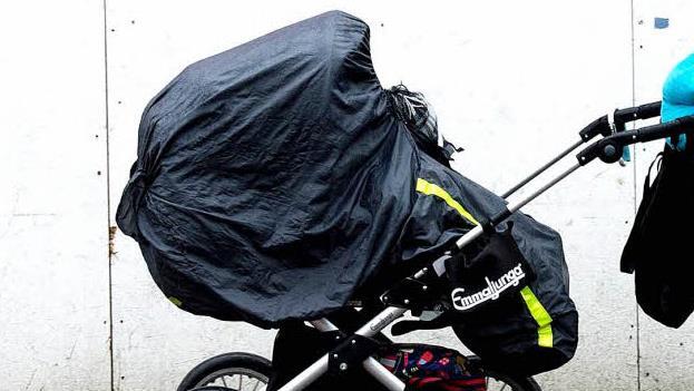 Ein Kinderwagen wurde am Donnerstag am Bahnhof Rosenheim von einem durchfahrenden Zug erfasst und völlig zerstört. Symbolbild, Foto: Julian Stratenschulte/dpa