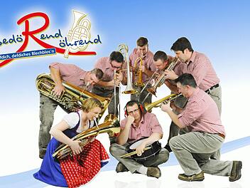 "Bedörend Röhrend - hefdich, defdiches Blechblos'n" heißt die Band aus Rhöner Musikern, die am Samstag, 7. März, im Bad Bockleter Kursaal ihr Jahresauftaktkonzert geben. Foto: Veranstalter