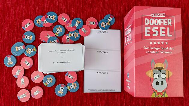 Spiele-Test Doofer Esel - kreatives Party-Wortspiel über nutzloses Wissen