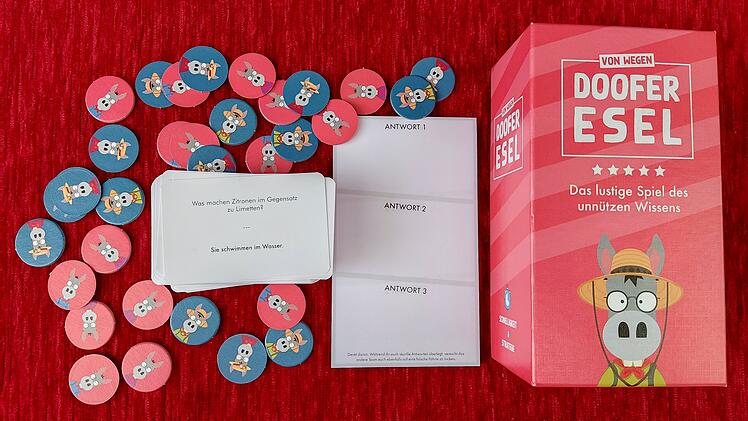 Spiele-Test Doofer Esel - kreatives Party-Wortspiel über nutzloses Wissen
