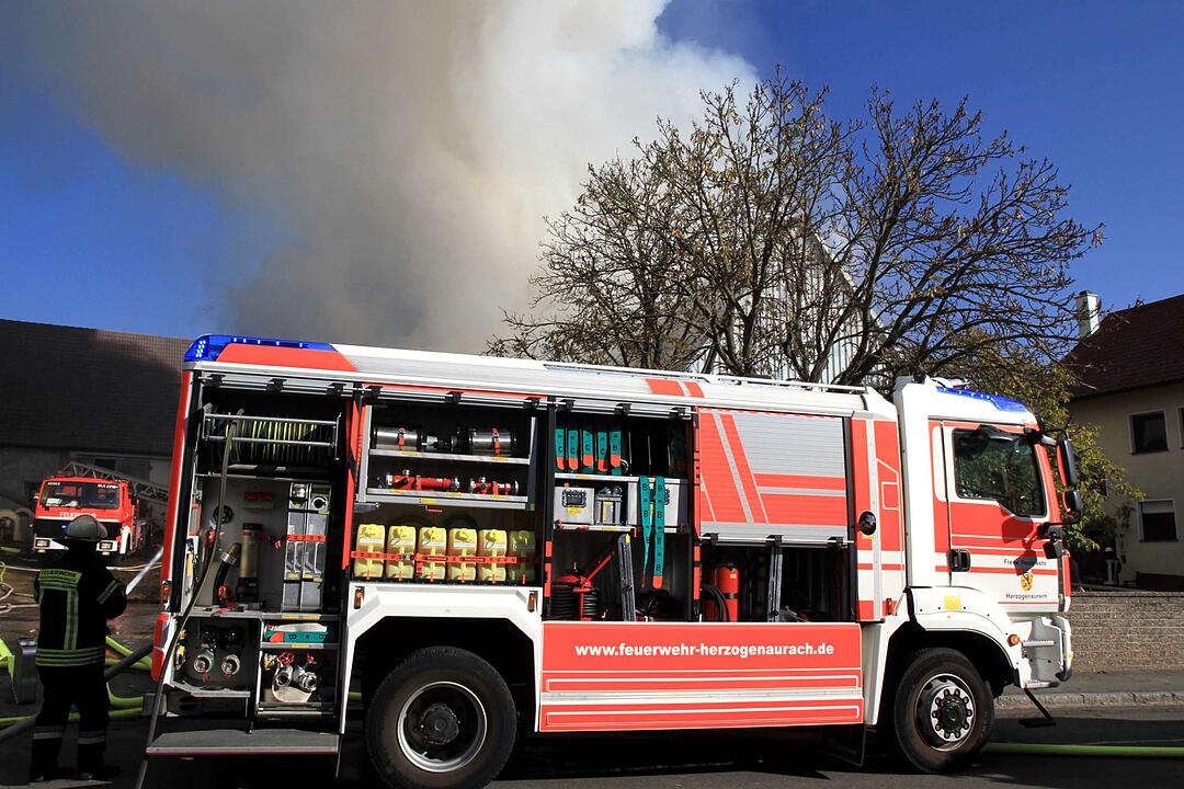 Brand in Schweinestall in Herzogenaurach