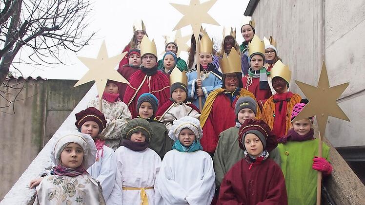 Die diesj&auml;hrigen Sternsinger von Diebach.  Foto: Elisabeth Assmann