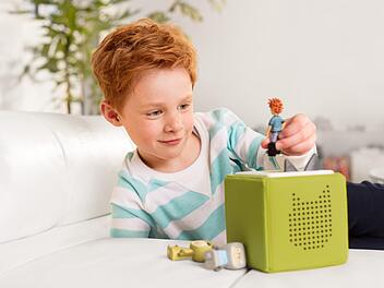 Die Toniebox bietet kabellosen Hörspaß für Kinder. Das Starterset gibt es mit Box und Kreativ-Tonie. Foto: Tonies.de