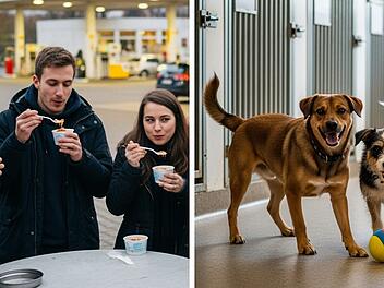 Tierheim Kronach profitiert: Pudding mit der Gabel essen