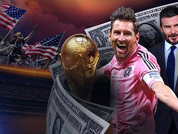 Fu&szlig;ball in den US rund um prominente Marketing-Gesichter wie Lionel Messi (links) und David Beckham. Vier Wochen vor dem Er&ouml;ffnungsspiel der Fu&szlig;ball-WM 2026 blickt die Doku "American Soccer Dream - Fu&szlig;ballnation der Zukunft?" auf den Zustand des Fu&szlig;ballsports in den USA. Wie nachhaltig ist der Boom des amerikanischen Profi-Fu&szlig;balls?