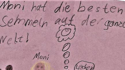 Liebevolle Anerkennung für Monika Gartners Backkunst von der achtjährigen Zoe Hader aus Stockheim  Repro: Gerd Fleischmann