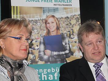 Irene Häusler und Axel Rogner bei der Nominierungsveranstaltung in Röttenbach.  Fotos: Christian Bauriedel