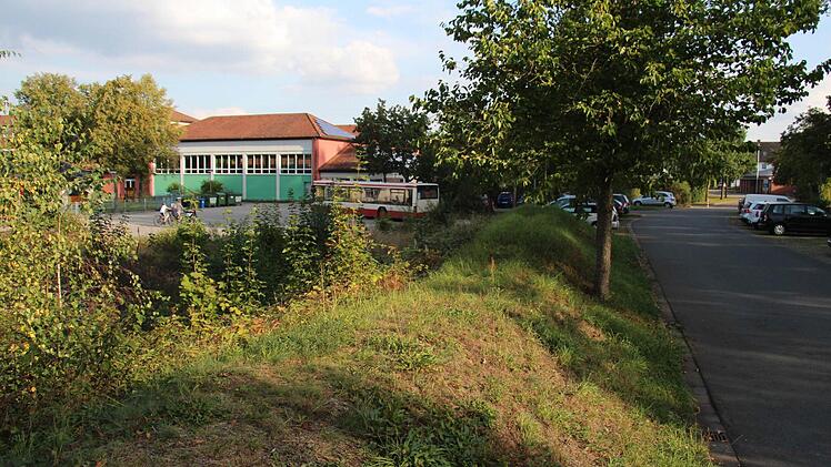 Auf dem Areal zwischen Schule und Parkplatz der Aischgrundhalle in Adelsdorf sollen Sozialwohnungen entstehen. Die Kommune hat das Areal vor kurzem gekauft.  Foto: Christian Bauriedel