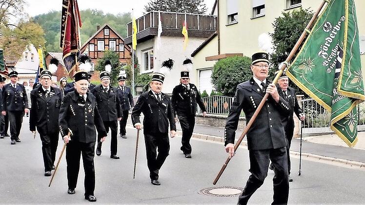 Die Bergleute aus Recklinghausen sind erneut zu Gast beim Stockheimer Bergmannsfest. Bereits am Freitag, 13. September, findet für die Knappen aus dem Kohlenpott ein Empfang am Stockheimer Rathaus statt. Foto: Gerd Fleischmann