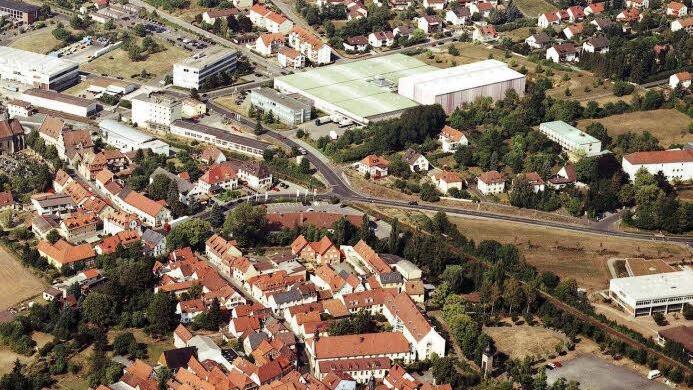 Die Firma FTE in historischen Luftbildern.
