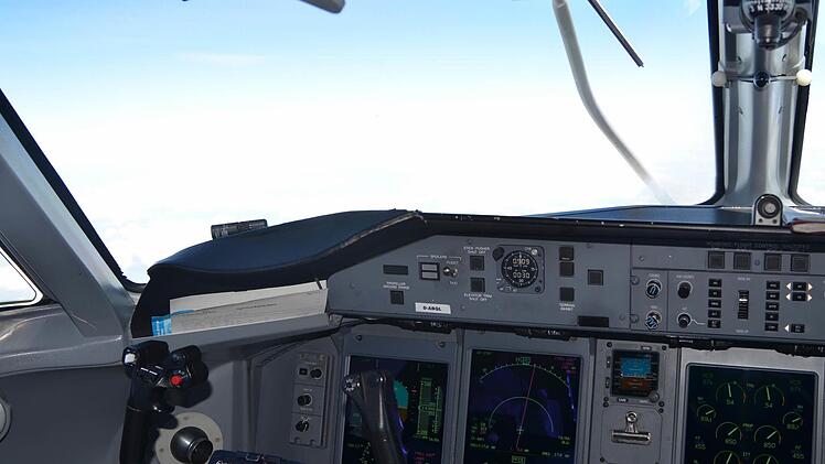 Ein Blick ins Cockpit während des Flugs nach Sylt