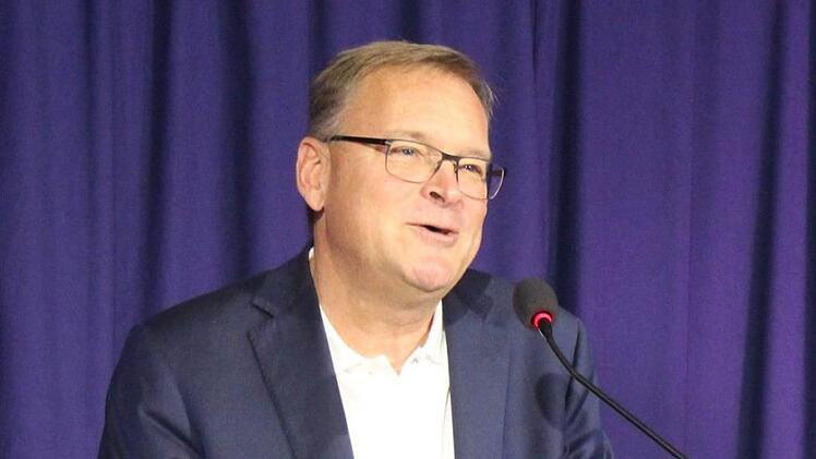 Empfang zum 60. Geburtstag von OB Frank Rebhan in Neustadt bei Coburg - hier Bambergs OB Andreas Starke bei seiner RedeOliver Schmidt