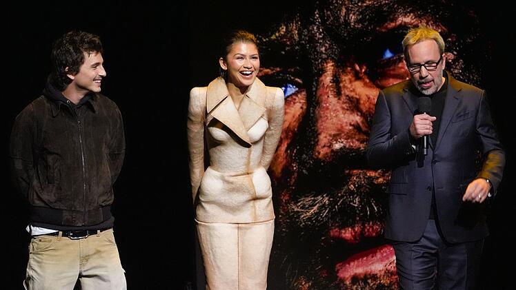 Denis Villeneuve (r), Timoth&eacute;e Chalamet (l) und Zendaya
