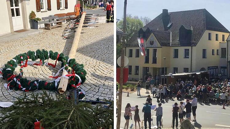 Feilitzsch: Schock-Schreie bei Maibaum-Spektakel - beinahe "schreckliches Unglück"