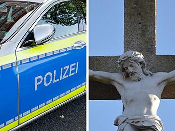 Lichtenfels: Christus-Denkmal umgefahren - Verursacher fl&uuml;chtet von Unfallstelle